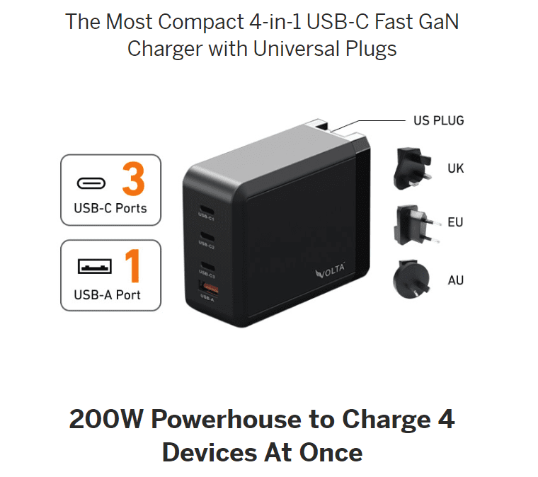 Volta Giga 4-in-1 USB-C Charging sourcing