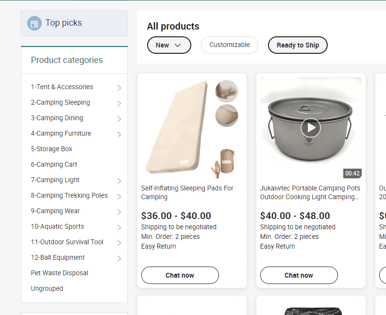 Camping Gear trade company