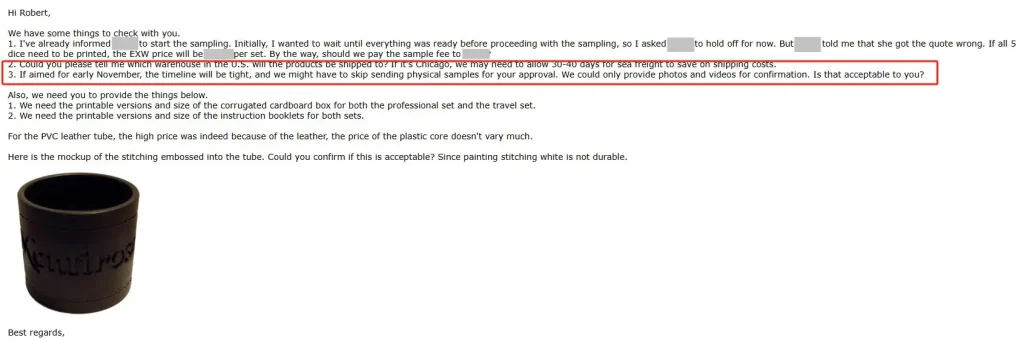 wozo customization case email 3 WOZO Sourcing